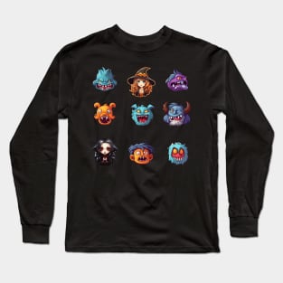 Halloween Witches and Stitches Heads Costume Long Sleeve T-Shirt